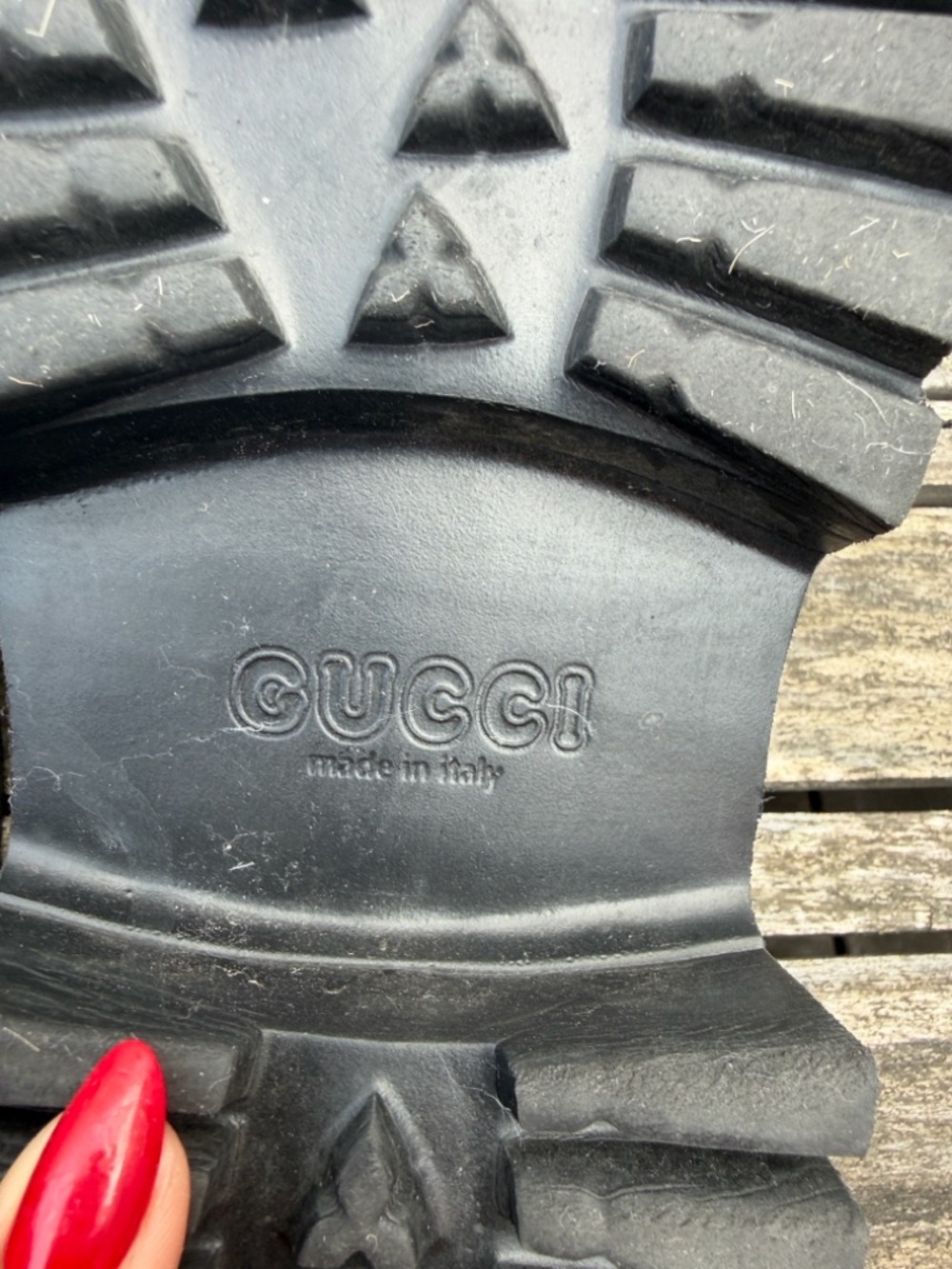 Gucci Black Rubber Clogs - Embossed GG Logo - Picture 6 of 6